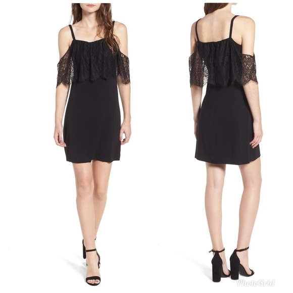 Bailey 44 Dresses & Skirts - Bailey44 Dark Horse Lace Cold Shoulder Black Dress